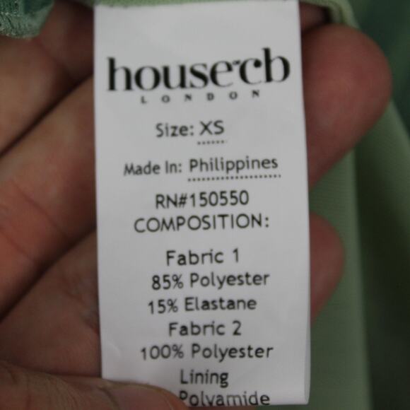 House Of CB Dress XS Dylan Green Colour Ivy Printed Mesh Lace Up Mini Sexy Party - Picture 12 of 16